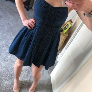 Free People denim embroidered dress szS